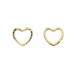 Intercalaires coeur en laiton brut 6mm x 20pcs