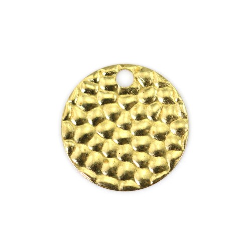 Pingente redondo com motivo, em latão bruto 12mm x 10 peças