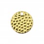 Breloque ronde à motif, en laiton brut 12mm x 10pcs