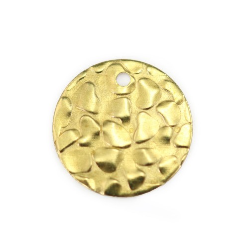 Charme rotondo con motivo, in ottone grezzo 10mm x 10pz