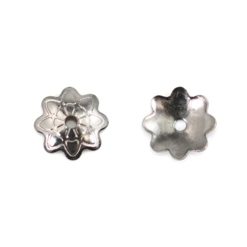 Bead Cap spacer stylized flower 7mm - Stainless Steel 304 x 10pcs