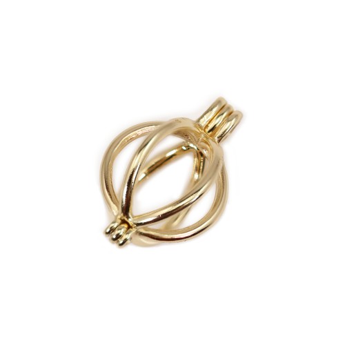 Bélière Gaiola para pérola (8mm) - 20mm - Dourado x 1 unid.