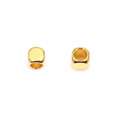 Cubo de perlas facetadas de 3 mm - Acero inoxidable 304 dorado x 10 uds.