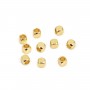 Perle cube facetté 3mm - Acier Inox 304 doré x 10pcs