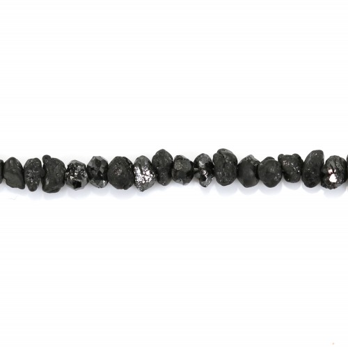 Diamant noir brut 3-4mm x 42cm
