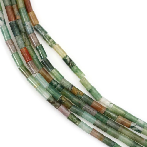 Indian agate, tube, 2x4mm x 38cm