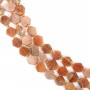 Pierre de lune orange flaches Hexagon 14mm x 38cm