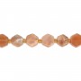 Moonstone orange flat hexagon 14mm x 38cm