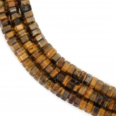 Tigerauge Rondelle sechseckig facettiert 3x6mm x 38cm