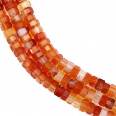 Cornalina rondelle esagonale sfaccettata 3x6mm x 38cm