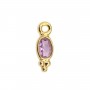 Facettierte ovale Amethyst-Anhänger, eingefasst in 925er Silber vergoldet mit Feingold, 4x11mm x 1 Stück.