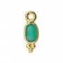 Colgante de ágata verde ovalada facetada engastada en plata 925 chapada en oro fino 4x11mm x 1 ud.
