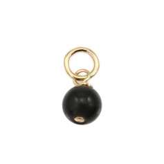 Breloque Obsidienne rond 4mm - Gold Filled x 1pc