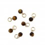 Breloque Oeil de Tigre rond 4mm - Gold Filled x 1pc