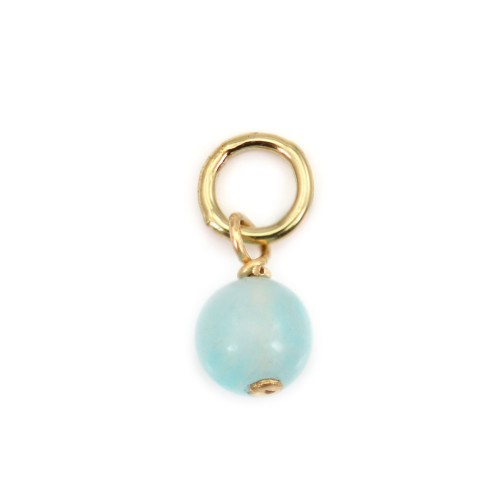 Peruvian round 4mm Amazonite charm - Gold Filled x 1pc