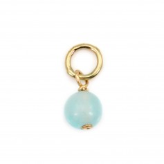 Charme in Amazonite del Perù tondo 4mm - Gold Filled x 1pz