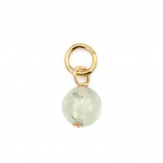 Charme Prehnite tondo 4mm - Gold Filled x 1pz