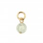 Pingente de Prehnite redondo 4mm - Banhado a Ouro x 1 unidade