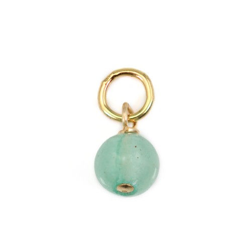 Aventurine charm round 4mm - Gold Filled x 1pc