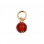 Charme Agata rossa tonda 4mm - Gold Filled x 1pz