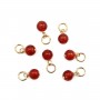 Breloque Agate rouge rond 4mm - Gold Filled x 1pc