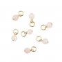 Colgante de cuarzo rosa redondo de 4 mm - Gold Filled x 1 pieza