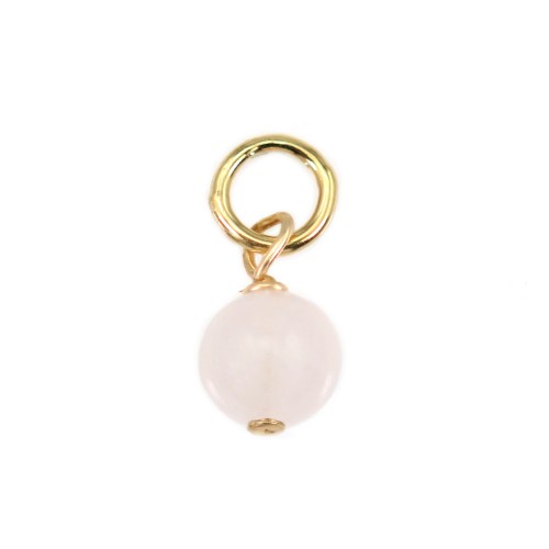 Rose Quartz charm round 4mm - Gold Filled x 1pc