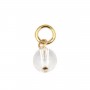 Pingente de cristal de quartzo redondo 4mm - Ouro folheado x 1 unidade