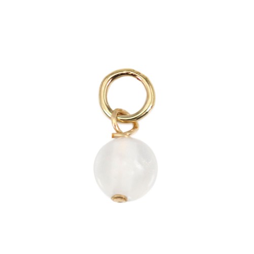 Anhänger Pierre de lune rund 4mm - Gold Filled x 1 Stk.
