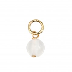 Breloque Pierre de lune redonda de 4 mm - Gold Filled x 1 ud.