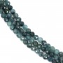 Faceted round blue tourmaline 3mm x 39cm