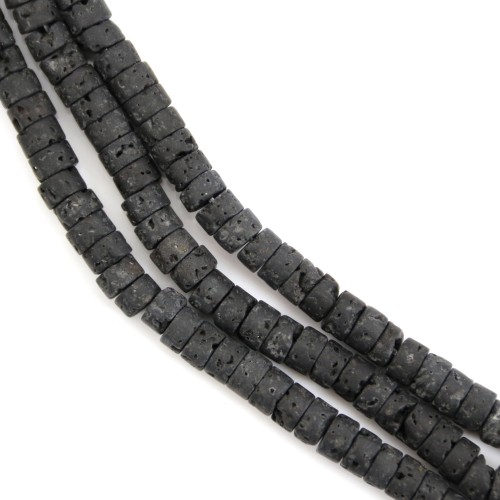 Gemstone de Lave rondelle Heishi 2x4mm x 39cm