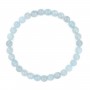 Pulseira de Água-marinha redonda 6mm - Elástico x 1 unidade