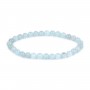 Aquamarine round 6mm bracelet - Elastic x 1pc