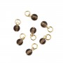 Pingente de Quartzo Fumê redondo 4mm - Banhado a Ouro x 1 unidade