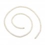 Perles de culture d'eau douce, blanche, semi-ronde 3mm x 40cm