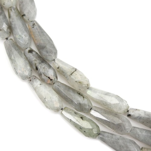 Labradorite goutte facetté 6x16mm x 38cm