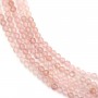 Faceted round strawberry quartz 3mm x 39cm