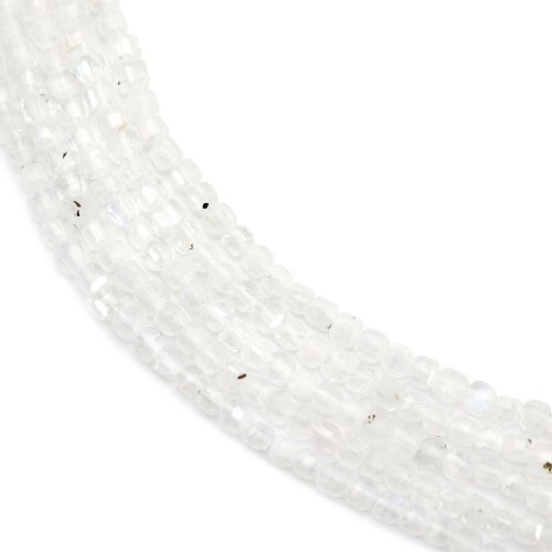 Moonstone faceted cube 2mm x 39cm