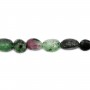 Nugget barocco di zoisite con rubino 4-5mm x 40cm
