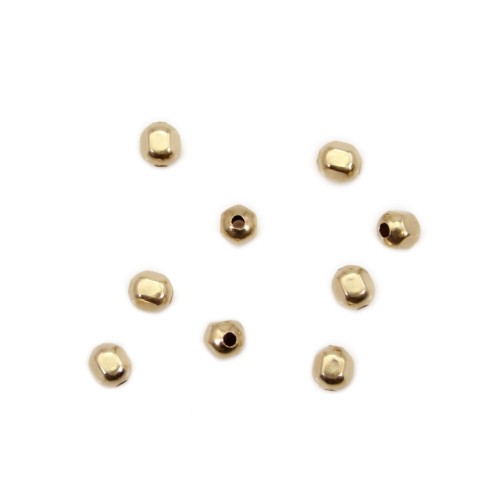 Sechseckige Perle 3mm - Gold gefüllt x 4 Stück