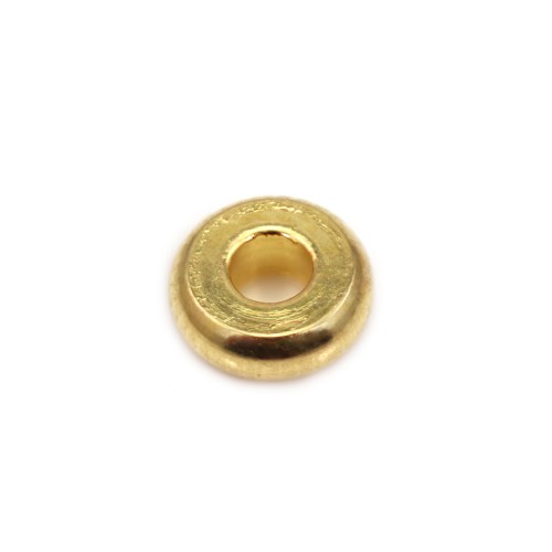 Perla disco Heishi 1.5x4mm - Acero Inoxidable 304 dorado x 10 piezas