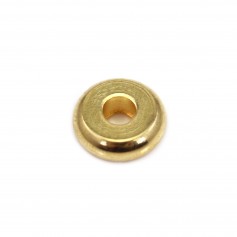Rondelle de perlas Heishi 2x6mm - Acero inoxidable 304 dorado x 10 piezas