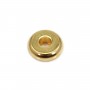 Rondelle de perlas Heishi 2x6mm - Acero inoxidable 304 dorado x 10 piezas