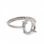 Bague réglable pour serti cabochon ovale 8x10mm - Argent 925 rhodié x 1pc