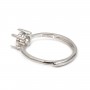 Anillo ajustable para engastar cabujón redondo de 6 mm - Plata 925 rodinada x 1 ud.