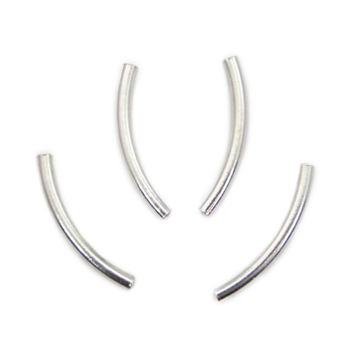Tube courbé 15x1.5mm - Argent 925 x 6pcs
