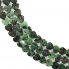 Ruby Zoisite heart 6mm x 37cm
