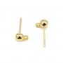 Clous d'oreilles bola folheado "flash" ouro 3mm x 2pcs
