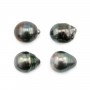 Tahitian pearl semi-round 9.5-10.5mm x 4pcs